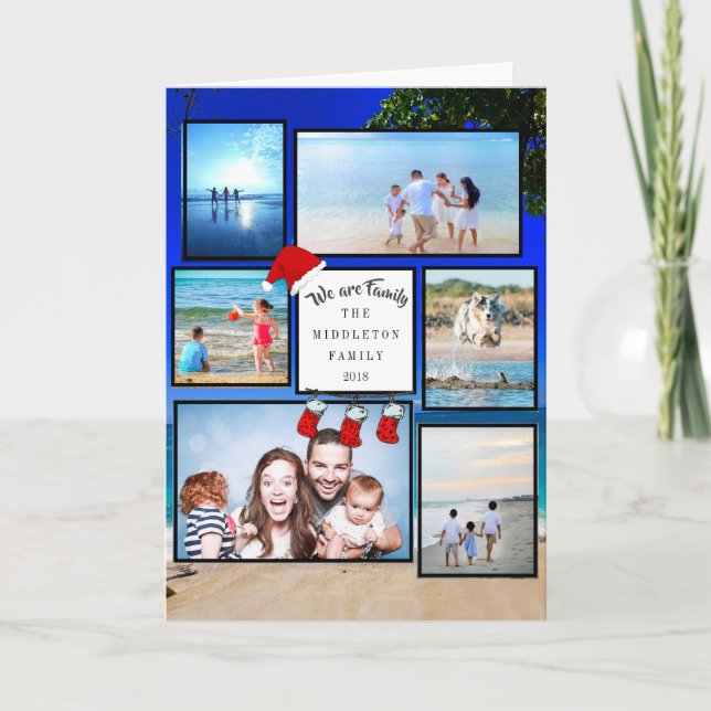 Carte Christmas Holiday Photo Collage Beach (Devant)