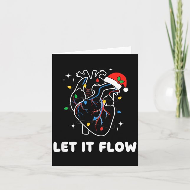 Carte Christmas Let It Flow Cardiac Heart Funny Nurse Ho (Devant)