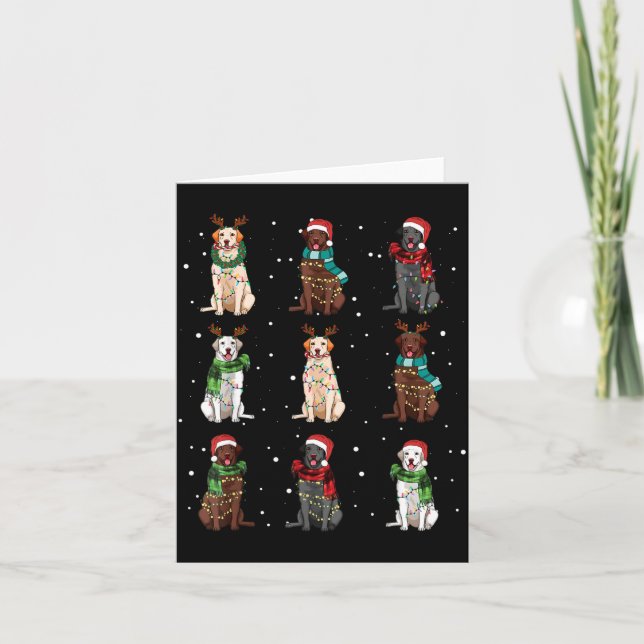 Carte Christmas Lights Labrador Dog Lover Funny Xmas Dog (Devant)