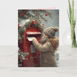 Carte Christmas mailbox warm festive holiday message