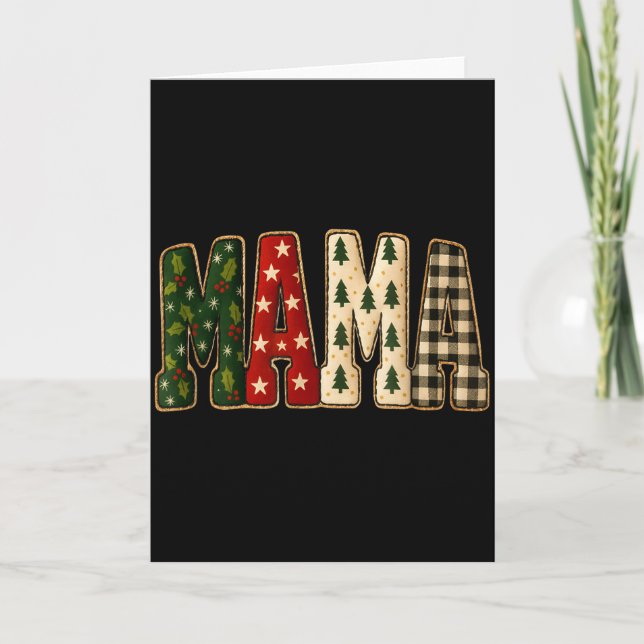 Carte Christmas Mama,tree Buffalo Plaid Mama Funy Gift T (Devant)