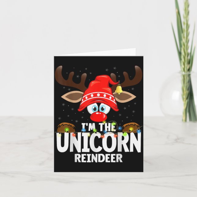 Carte Christmas Matching I'm The Unicorn Reindeer  (Devant)