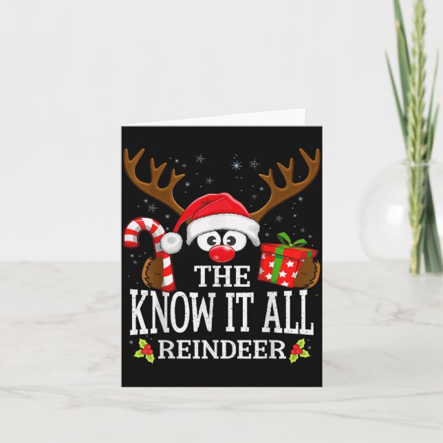 Carte Christmas Matching The Know It All Reindeer Family (Devant)