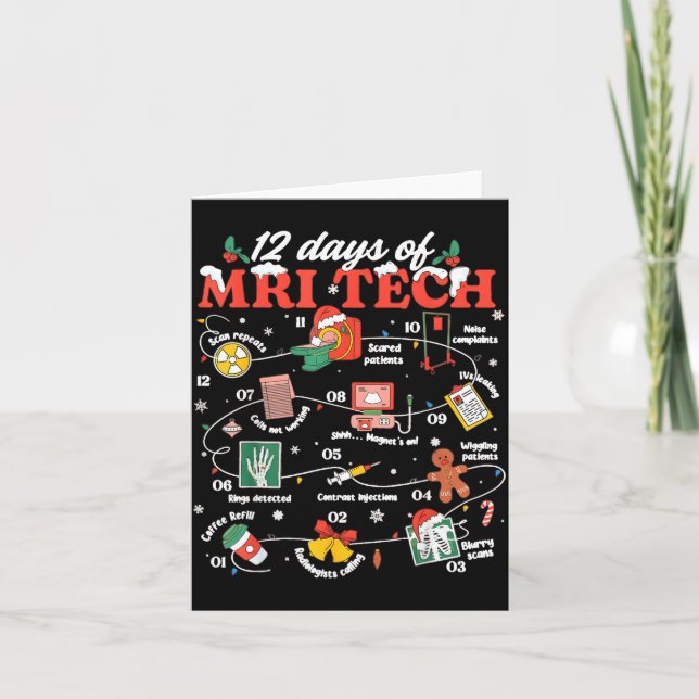 Carte Christmas Mri Tech 12 Days Of Mri Technician New M (Devant)
