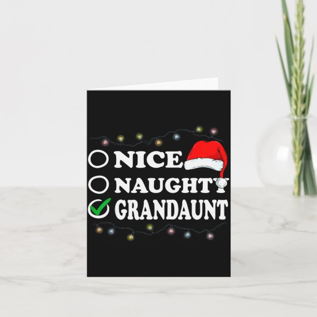 Carte Christmas Nice Or Naughty Or Grandaunt Pajama  (Devant)