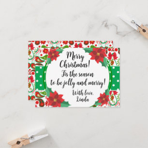 Carte Christmas Paisley & Poinsettia Jolly