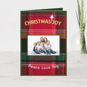 Carte Christmas Peace Love Joie Famille Photo Personnali