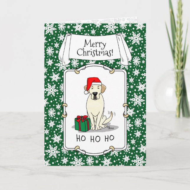 Carte Christmas Père Noël Yellow Labrador Retriever Cute (Devant)
