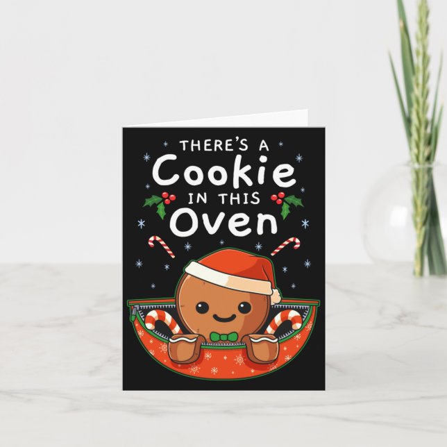 Carte Christmas Pregnancy Gingerbread Man Baby Cookie In (Devant)
