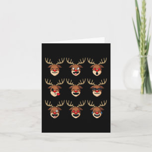 Carte Christmas Reindeer fait face à Fun Boys Girls Enfa