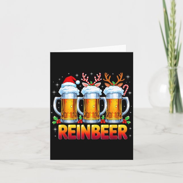 Carte Christmas Santa Beer Lovers Funny Drinking Trend N (Devant)