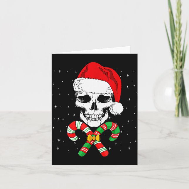 Carte Christmas Santa Skull Xmas Candy Skull Wearing San (Devant)