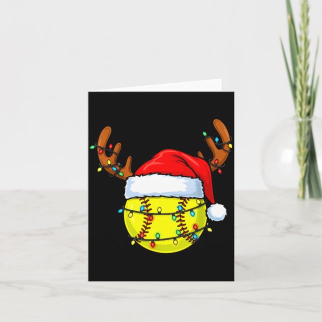 Carte Christmas Softball Xmas Santa Srts Hat Mens Womens (Devant)