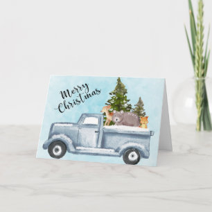 Carte Christmas Truck Carrying Trees & Animals