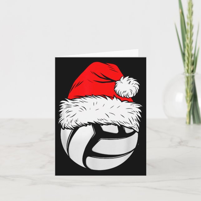 Carte Christmas Volleyball Ball Santa Hat Xmas Matching  (Devant)
