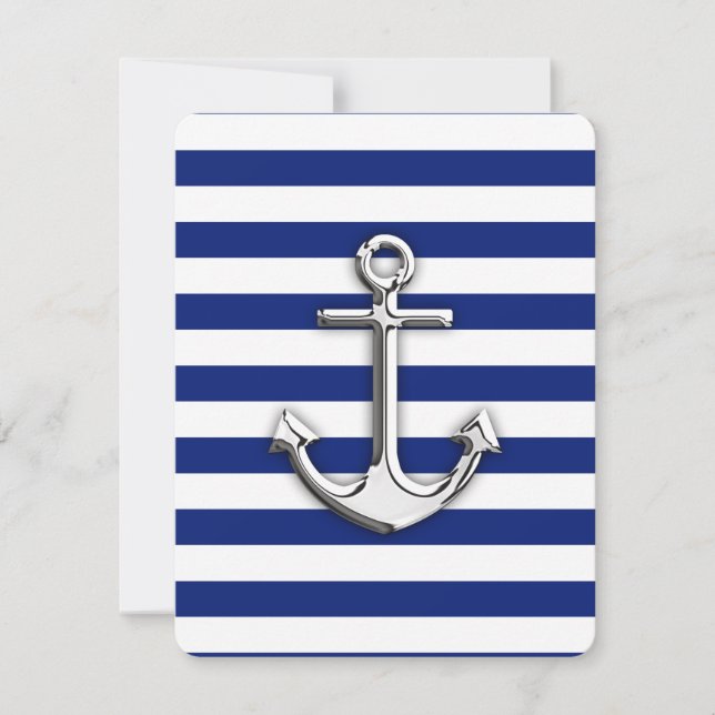 Carte Chrome Anchor on Navy Stripes (Devant)