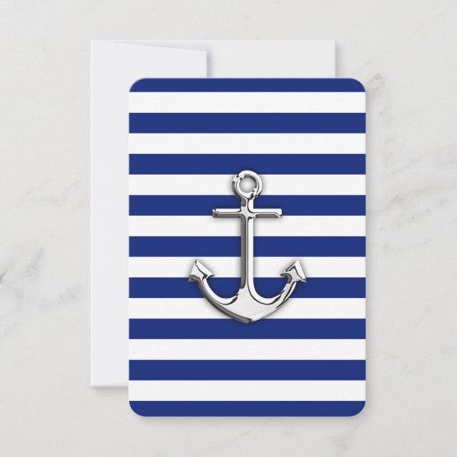 Carte Chrome Anchor on Navy Stripes (Devant)