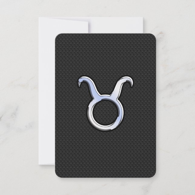 Carte Chrome Argent Comme Taurus signe Zodiac (Devant)