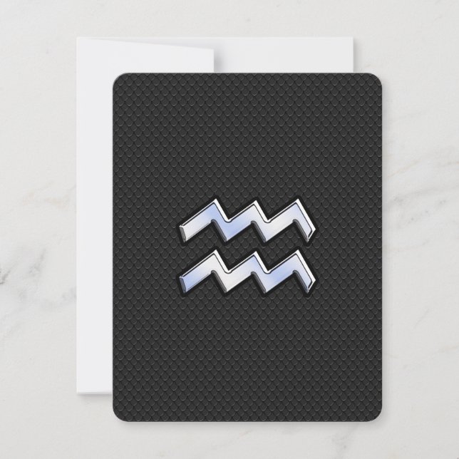 Carte Chrome comme Aquarius Zodiac Symbole sur serpent (Devant)