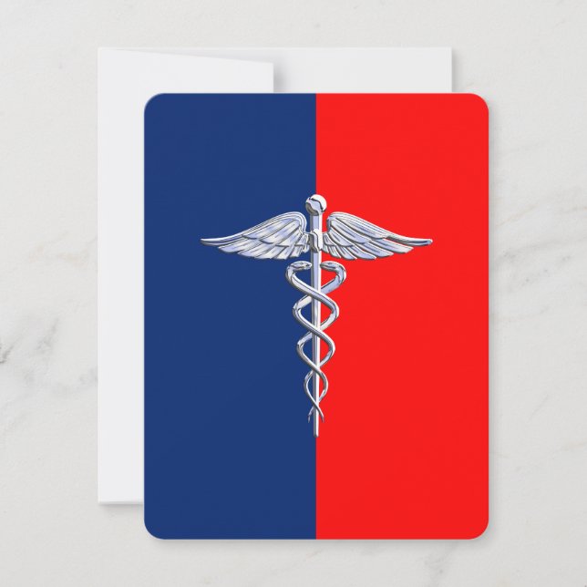 Carte Chrome Comme Caduceus Médicale Symbole Ligue (Devant)