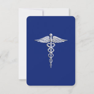 Carte Chrome Comme Caduceus Symbole Médicale Marine Déco