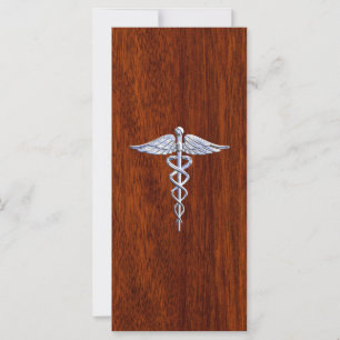 Carte Chrome Comme Caduceus Symbole Médicale Style Mahog