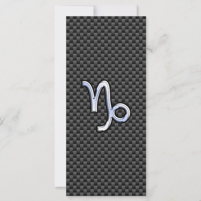 Carte Chrome comme Capricorn Zodiac Sign on Carbon Fiber (Devant)