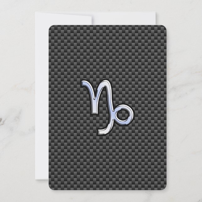 Carte Chrome comme Capricorn Zodiac Sign on Carbon Fiber (Devant)