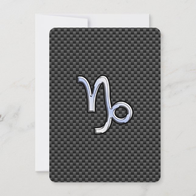 Carte Chrome comme Capricorn Zodiac Sign on Carbon Fiber (Devant)