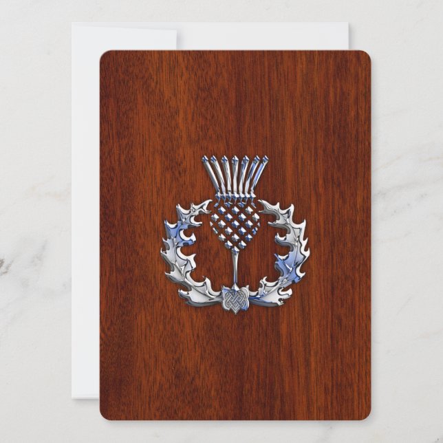 Carte Chrome comme le chardon sur le style en bois d'aca (Devant)