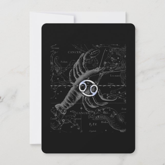 Carte Chrome comme signe du cancer Zodiac sur Hevelius (Devant)