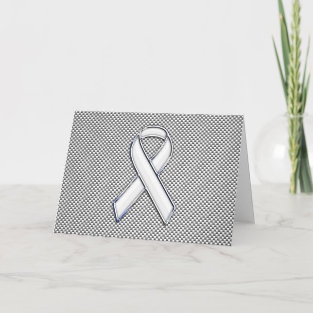 Carte Chrome Comme White Ribbon Sensibilisation Fibre de (Devant)