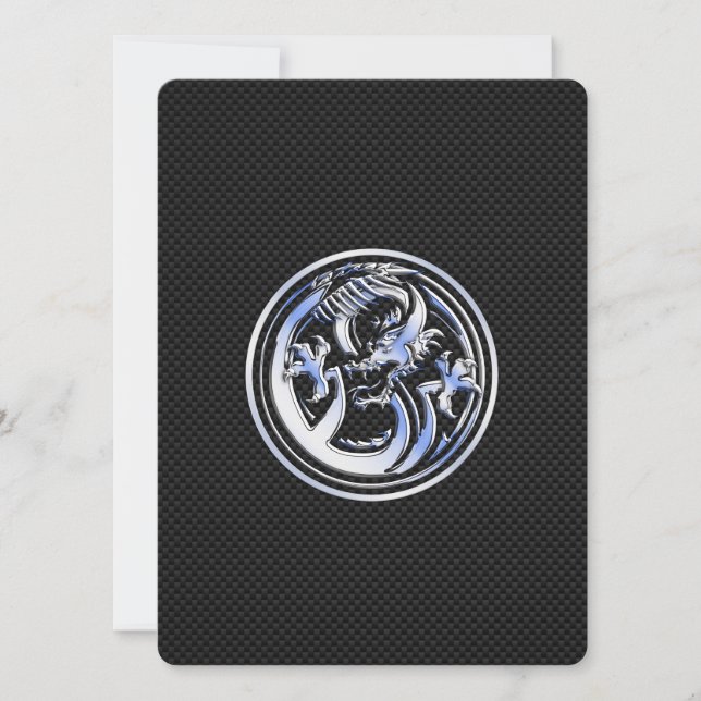 Carte Chrome Dragon Crest sur Carbon Fibres Impression (Devant)