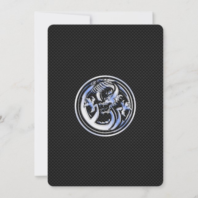Carte Chrome Dragon Crest sur Carbon Fibres Impression (Devant)