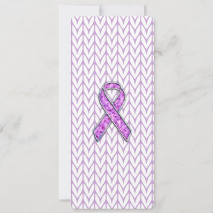 Carte Chrome style Crystal Pink Ribbon Awareness Knit