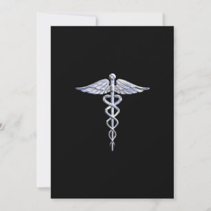Carte Chrome Stylish Comme Caduceus Symbole Médicale