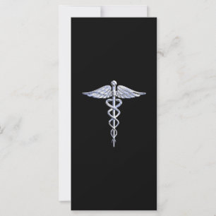 Carte Chrome Stylish Comme Caduceus Symbole Médicale