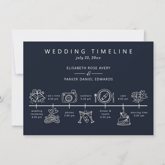 Carte Chronologie du Mariage Citrouille d'automne (Devant)