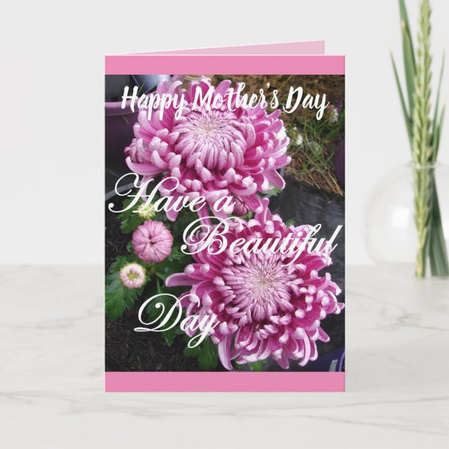 Carte Chrysanthemum Flowers Happy Mother's Day Card (Devant)