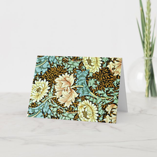 Carte Chrysanthemum Pastels de William Morris, (Devant)