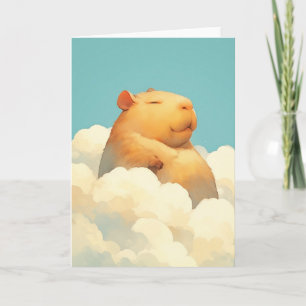Carte Chubby Capybara se repose sur un nuage