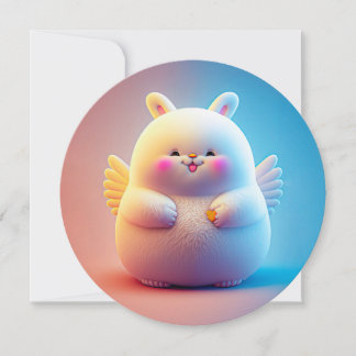 Carte Chubby Lapin De Pâques Avec Ailes