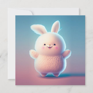 Carte Chubby White Bunny