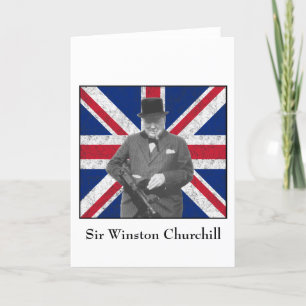 Carte Churchill Posing With The British Flag