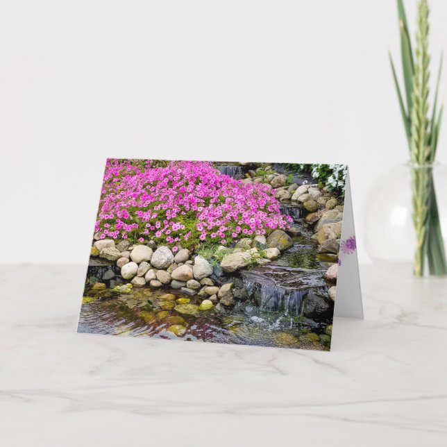 Carte chute d'eau dans le jardin rocheux pour la sympath (Devant)