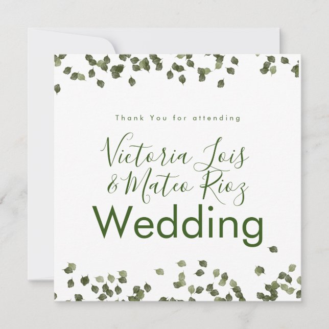 Carte Chute Feuille Automne Merci Mariage (Devant)