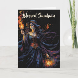 Carte Chute Forêt Béni Samhain Night Pagan sorch