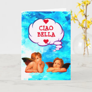 Carte CIAO BELLA Cherubs Angels Valentines personn