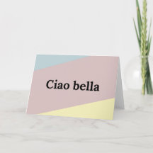 Ciao bella lettrage en langue italienne