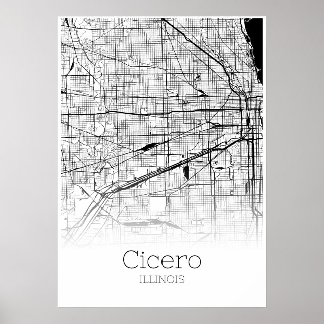 Carte Cicero - Illinois - Poster de carte de ville (Devant)